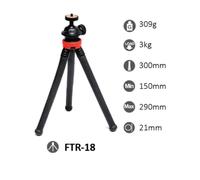 StudioKing mini trépied flexible FTR-18 avec adaptateur smartphone et rotule orientable