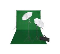 vidaXL Kit de studio et toile de fond verte 600 x 300 cm et lumières