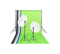 vidaXL Kit d'éclairage de studio avec toiles de fond et parapluies