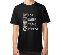 STUDO&PCRA Men's Ark Survival Evolved Eatsleeptamerepeat Black T-Shirts Black XXL
