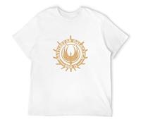 STUDO&PCRA Men's Battlestar Galactica BSG Distressed Badge Logo T-Shirts White S