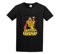 STUDO&PCRA Men's Captain Caveman Retro Animated 80'S TV Show T-Shirts Black M