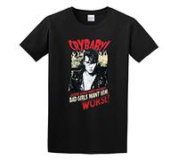 STUDO&PCRA Men's Cry Baby Jonny Depp Girls Want Him Black Juniors T-Shirts Black S