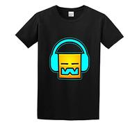 STUDO&PCRA Men's DJ Geometry Dash T-Shirts Black L