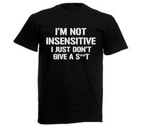 STUDO&PCRA Men's I'm Not Insensitive Slim Fit Mens Funny Birthday Gifts Presents for Dad Men Him T-Shirts Black XXL