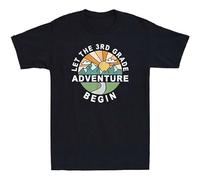 STUDO&PCRA Men's Let The 3Rd Grade Adventure Begin Shirt Funny Third Grade Gift T-Shirts Black XL