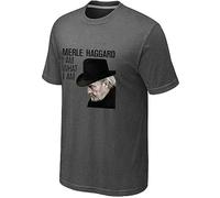 STUDO&PCRA Men's Merle Haggard I'm What I'm T Shirt T-Shirts Grey S