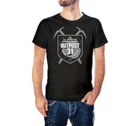 STUDO&PCRA Men's Outpost 31 Inspired by John Carpenter's The Thing Printed Colour35 T-Shirts Black XXL