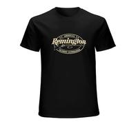 STUDO&PCRA Men's Remington American Gunmaker Logo Guns Firearms Summer T-Shirt Black XXL