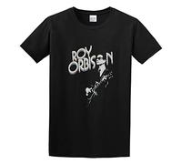 STUDO&PCRA Men's Roy Orbison Guitar and Logo Cotton T Shirt Black M