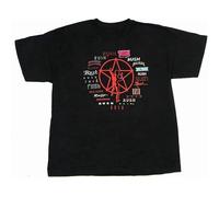STUDO&PCRA Men's Rush All The Logos Evolution Front Print Black New Band T-Shirts Black M