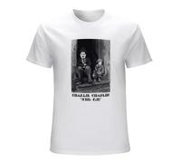 STUDO&PCRA Men's Soft Charlie Chaplin The Poster T-Shirts White XXL