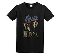 STUDO&PCRA Men's The Police Japanese Concert Tour Band Poster Vintage Distress Cotton T Shirt Black 3XL