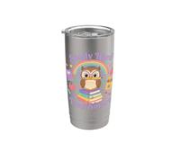 Study Hard Play Smart Owl Back To School Student Gobelet isotherme en acier inoxydable double paroi