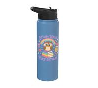 Study Hard Play Smart Owl Back To School Student Stainless Steel Insulated Water Bottle