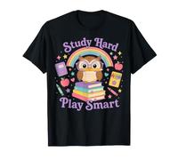 Study Hard Play Smart Owl Back to School Student T-Shirt
