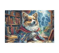 Study Magic Cute Chien 1000 Pièces Puzzle pour Ado en Carton Haute Qualité Épais Facile Débutant Jeu De Société Cadeau Fête des Pères Petit Prix Qualité Premium 1000 PCS/75x50cm