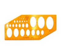 Studygraph by Graph'it - Normographe pour Dessin Technique, Carte et Schémas - Architectographe - Trace Ellipses Isométriques - Plastique Résistant Anti-choc - 27 formes de 2 à 75 mm