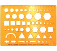 Studygraph by Graph'it - Normographe pour Dessin Technique, Carte et Schémas - Architectographe - Trace-forme pour le Dessin - Plastique Résistant Anti-choc - 20 x 15 cm