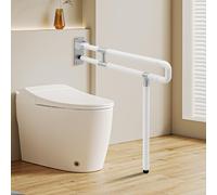 Stütz Poignée pliante pour toilettes, poignée de support murale avec barre d'équerre, aide de soutien antidérapante jusqu'à 300 kg, pour personnes âgées, handicapées et enceintes
