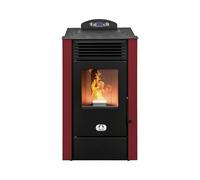 STUFE A PELLET ITALIA Alaska 10 KW | Poêle à Granulés à Air Ventilé Efficacité 91% Chauffe 85m² Autonomie 20H Programmable 5 Vitesses et Puissances Garantie 24 Mois Rouge