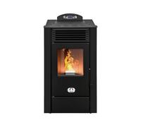 STUFE A PELLET ITALIA Alaska 10 KW WiFi | Poêle à Granulés à Air Ventilé Efficacité 91% Chauffe 85m² Autonomie 20H Programmable Contrôle à Distance WiFi 5 Vitesses et Puissances Garantie 24 Mois Noir