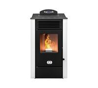 STUFE A PELLET ITALIA Alaska 10 KW WiFi | Poêle à Granulés à Air Ventilé Efficacité 91% Chauffe 85m² Autonomie 20H Programmable Contrôle à Distance WiFi 5 Vitesses et Puissances Garantie 24 Mois Blanc