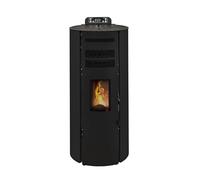 STUFE A PELLET ITALIA Boston 14 KW WiFi | Poêle à Granulés à Air Ventilé Efficacité 89% Chauffe 130m² Autonomie 15H Programmable Contrôle à Distance WiFi 5 Vitesses et Puissances Garantie 24M Noir