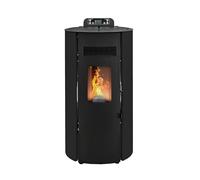 STUFE A PELLET ITALIA Boston 9 KW | Poêle à Granulés à Air Ventilé Efficacité 91% Chauffe 80m² Autonomie 21H Programmable 5 Vitesses et Puissances Garantie 24 Mois Noir