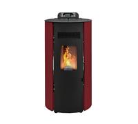 STUFE A PELLET ITALIA Boston 9 KW | Poêle à Granulés à Air Ventilé Efficacité 91% Chauffe 80m² Autonomie 21H Programmable 5 Vitesses et Puissances Garantie 24 Mois Rouge
