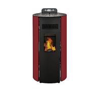 STUFE A PELLET ITALIA Boston 9 KW WiFi | Poêle à Granulés à Air Ventilé Efficacité 91% Chauffe 80m² Autonomie 21H Programmable Contrôle à Distance WiFi 5 Vitesses et Puissances Garantie 24 Mois Rouge