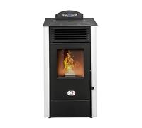 STUFE A PELLET ITALIA California 8 KW | Poêle à Granulés à Air Ventilé Efficacité 91% Chauffe 70m² Autonomie 20H Programmable 5 Vitesses et Puissances Design Compact Garantie 24 Mois Blanc