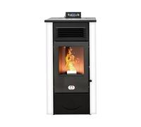STUFE A PELLET ITALIA Canada 12 KW Canalisable 5 Étoiles | Poêle à Granulés à Air Ventilé Efficacité 91% Chauffe 120m² Autonomie 15H Certifié 5 Étoiles Programmable 5 Puissances Garantie 24 Mois Blanc