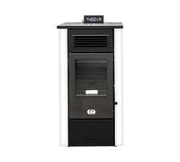 STUFE A PELLET ITALIA Canada 14 KW Canalisable | Poêle à Granulés à Air Ventilé Efficacité 89% Chauffe 130m² Autonomie 15H Programmable 5 Vitesses et Puissances Garantie 24 Mois Blanc