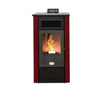 STUFE A PELLET ITALIA Canada 14 KW | Poêle à Granulés à Air Ventilé Efficacité 89% Chauffe 130m² Autonomie 15H Programmable 5 Vitesses et Puissances Garantie 24 Mois Rouge