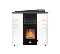 STUFE A PELLET ITALIA - Marmolada 14 kW WIFI - Efficacité 92%, Chauffe 130 m², 5 Vitesses et Puissances, Autonomie 19 h, Programmable, Garantie 24 Mois, BLANC