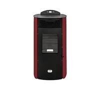 STUFE A PELLET ITALIA - Mod. Siberia New 15 KW, Poêle à pellet, ventilé, Réchaud jusqu'à 140 m², 5 niveaux de puissance, 5 vitesses de ventilation, programmable (Rouge)