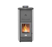 STUFE A PELLET ITALIA New York 24 Kw WiFi - Poêle à granulés hydrogène produit chaleur et eau chaude efficacité 89% chauffe 140m² télécommande WiFi autonomie 22H programmable garantie 24 mois gris
