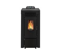 STUFE A PELLET ITALIA Niagara 9 KW WiFi - Poêle à air ventilé, efficacité 91 % chauffe 80 m² autonomie 21 H programmable 5 vitesses et puissances garantie 24 mois noir