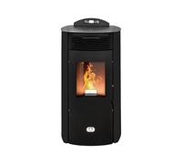 STUFE A PELLET ITALIA Siberia Aria New 15 KW WiFi - Poêle à air ventilé chauffe 140m² Efficacité 92% Autonomie 30H Programmable 5 vitesses et puissances Garantie 24 mois Noir