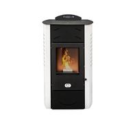 STUFE A PELLET ITALIA Siberia Hydro 15 KW - Poêle à Granulés Hydro Chaleur pour Pièces et Eau Chaude Efficacité 90% Chauffe 90m² Autonomie 20H Programmable 5 Puissances Garantie 24 Mois Blanc