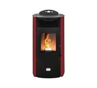 STUFE A PELLET ITALIA Sibérie Nouveau canal WiFi 15 kW - efficacité du four ventilé 92% de chaleur 140 m² temps de fonctionnement 30 h, programmable 5 vitesses et puissance, 24 mois, rouge