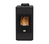 STUFE A PELLET ITALIA Super 12 KW Canalisée 5 Étoiles WiFi - Poêle à Granulés à Air Ventilé Efficacité 91% Chauffe 120m² Autonomie 15H Programmable 5 Vitesses et Puissances Garantie 24 Mois Noir