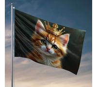 Stuff For Boys Room A Kitten wearing a Golden Crown Flag Deck Decorations Outdoor Dorm Wall Decor for Colle(30 x 45 cm)