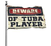 Stuff For Boys Room Drapeau pour chambre de garçon avec inscription « Beware of Tuba Player » - Accessoires de bar pour terrasse (30 x 45 cm)