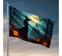 Stuff For Boys Room Halloween Witch With Pumpkins In Front Of A Castle. Flag Deck Decorations Outdoor Dorm Wall Decor for Colle(60 x 90 cm)