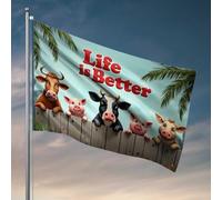 Stuff For Boys Room Life Is Better : A Farm Animal Rathering Flag Posters Cool Posters For Guys Funny Posters For College Do (60 x 90 cm)