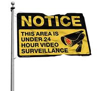 Stuff For Boys Room Notice - This Area Is Under 25 Hour Video Surveillance Flag Patio Bar Accessoires Man Cave Bar (60 x 90 cm)
