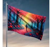Stuff For Boys Room Path To Love In The Enchanted Forest Flag Flags Decorative House Flags Lake House Decor (152 x 244 cm)