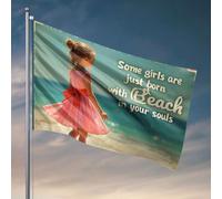 Stuff For Boys Room Some Girls Are Just Born With Beach In Your Souls. Drapeau, décoration murale pour dortoir, décoration murale pour collègue (60 x 90 cm)